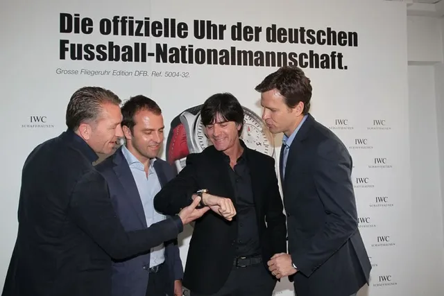 Bierhoff mit dem DFB-Trainerteam Joachim Löw, Hansi Flick und Andreas Köpke (von rechts)