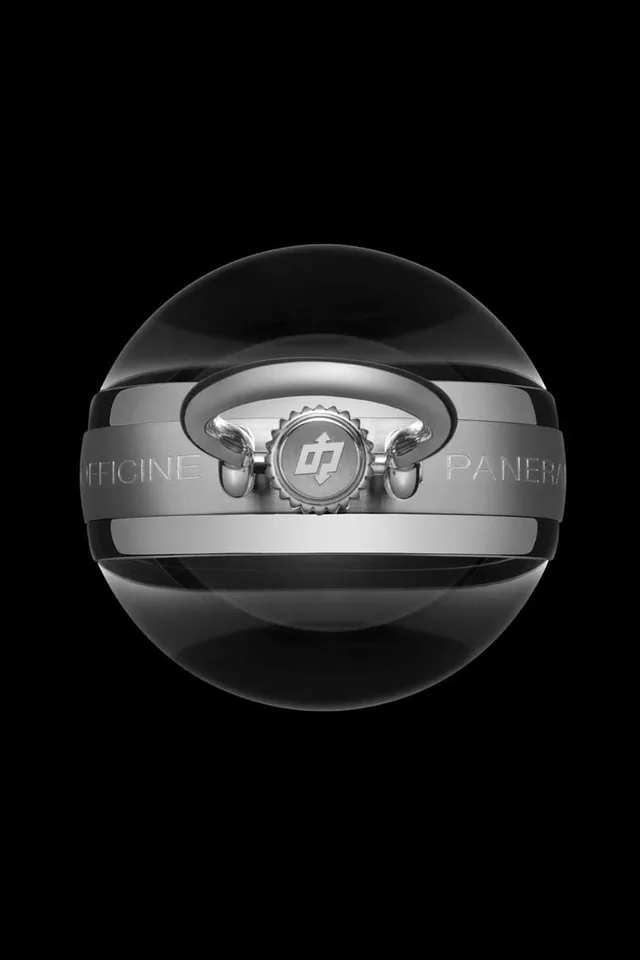 Von oben erweist sich die Tischuhr als kugelrund.