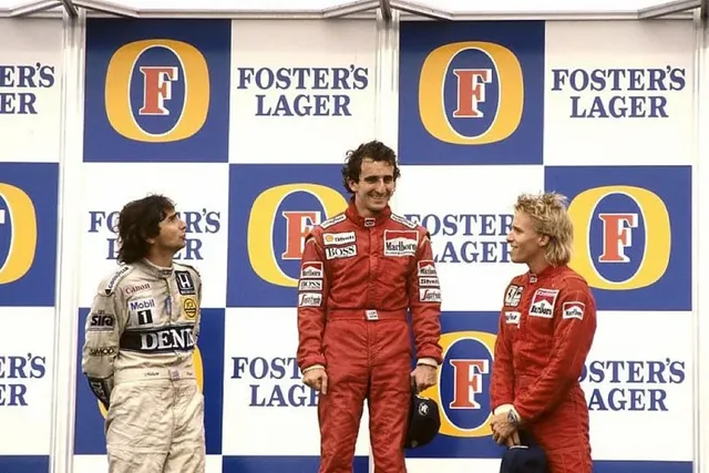 Stefan Johansson auf dem Siegerpodest