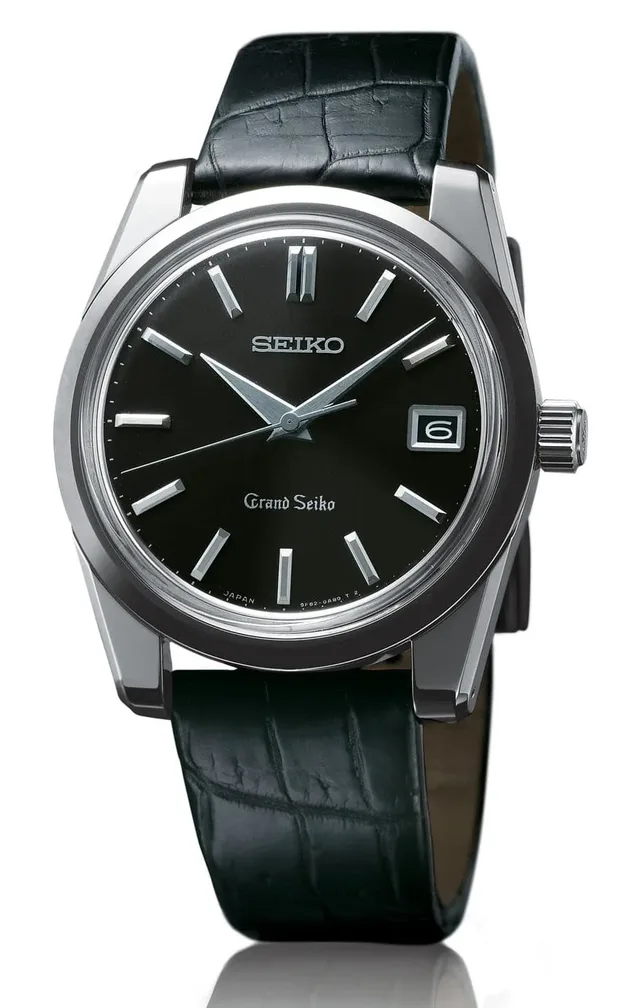 Seiko: Grand Seiko Historische Kollektion Selfdata mit schwarzem Zifferblatt