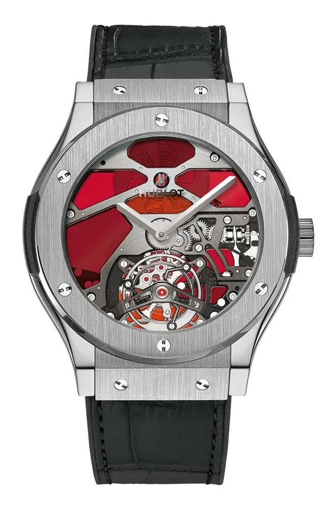 Hublot: Classic Fusion Tourbillon Titanium Red Vitrail