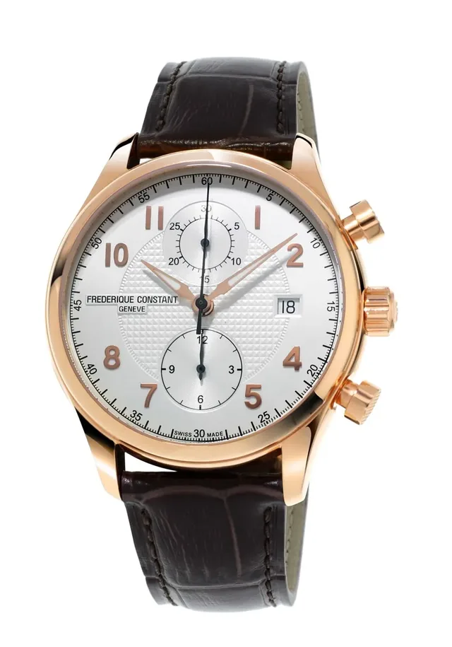 Frédérique Constant: Runabout Chronograph Automatic, Edelstahlgehäuse mit Rosévergoldung