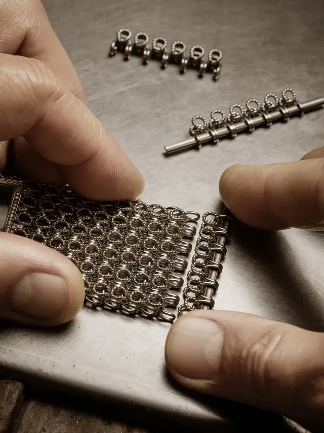 Montage eines Goldarmbands bei Piaget