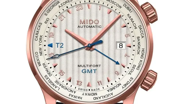 Mido: Multifort GMT, roségold beschichtet