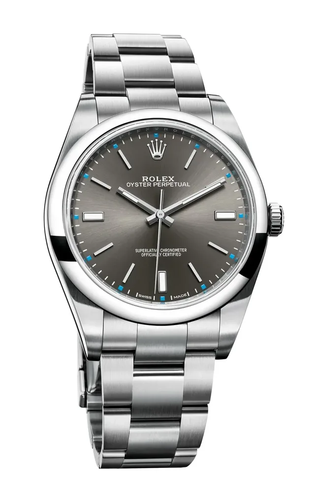 Rolex: Oyster Perpetual in Anthrazit mit 39 Millimetern Durchmesser