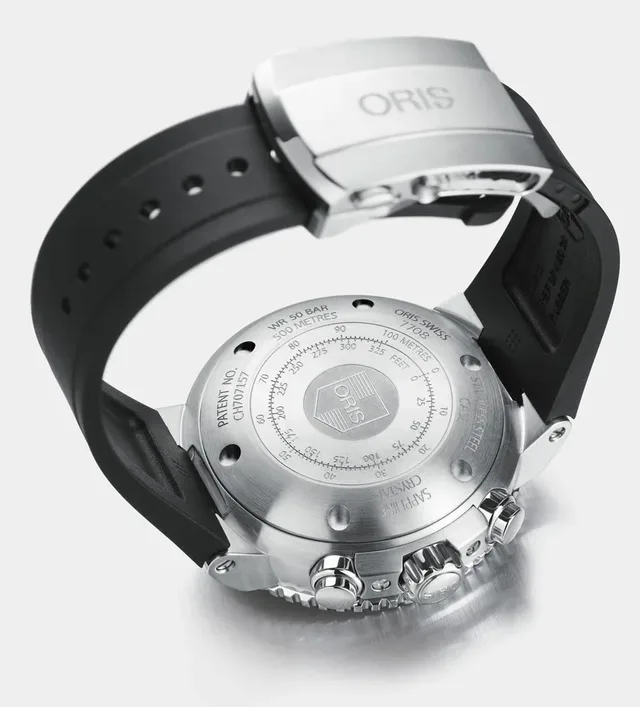 Oris: Aquis Depth Gauge Chronograph, Rückseite