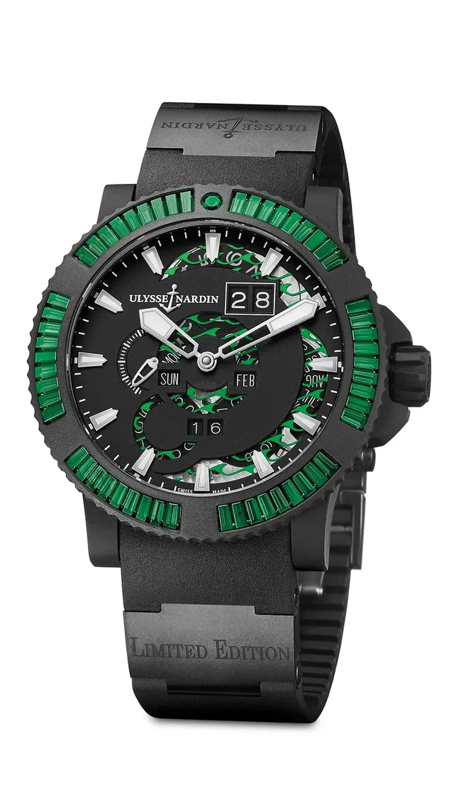 Ulysse Nardin: Marine Perpetual mit grünen Saphiren