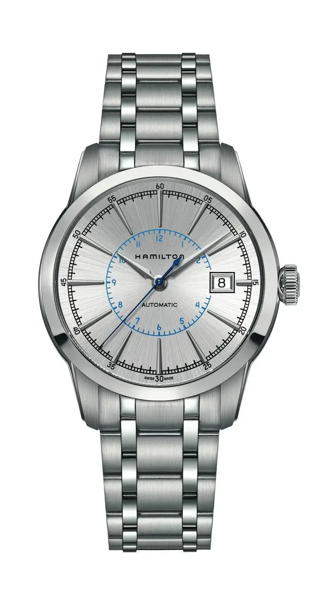 Mit hellem Zifferblatt und Edelstahlband: Hamilton RailRoad Gents Auto