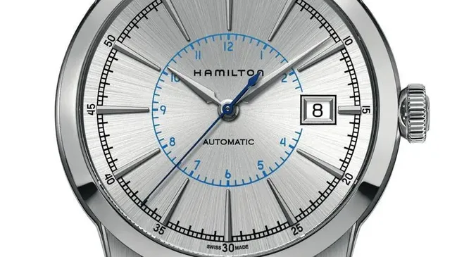 Mit hellem Zifferblatt und Edelstahlband: Hamilton RailRoad Gents Auto