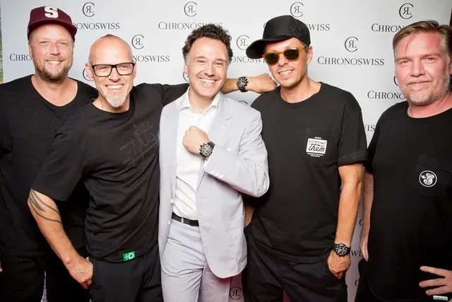 Chronoswiss-Inhaber Oliver Ebstein (Mitte) und Die Fantastischen Vier