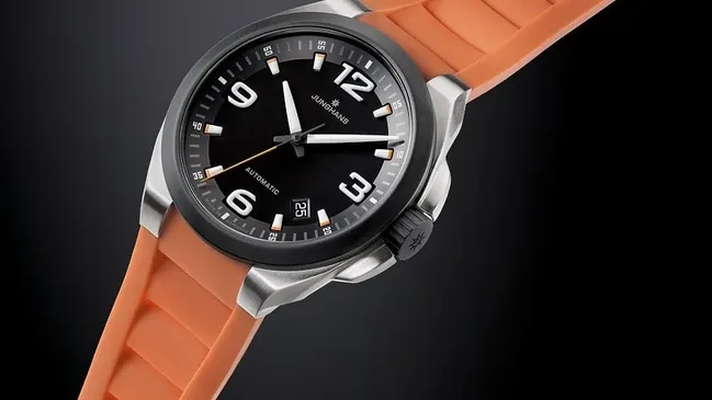 Junghans: Spektrum Automatic, orangenes Kautschukband