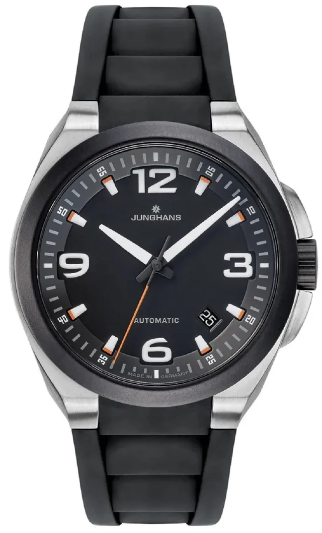 Junghans: Spektrum Automatic, schwarzes Kautschukband