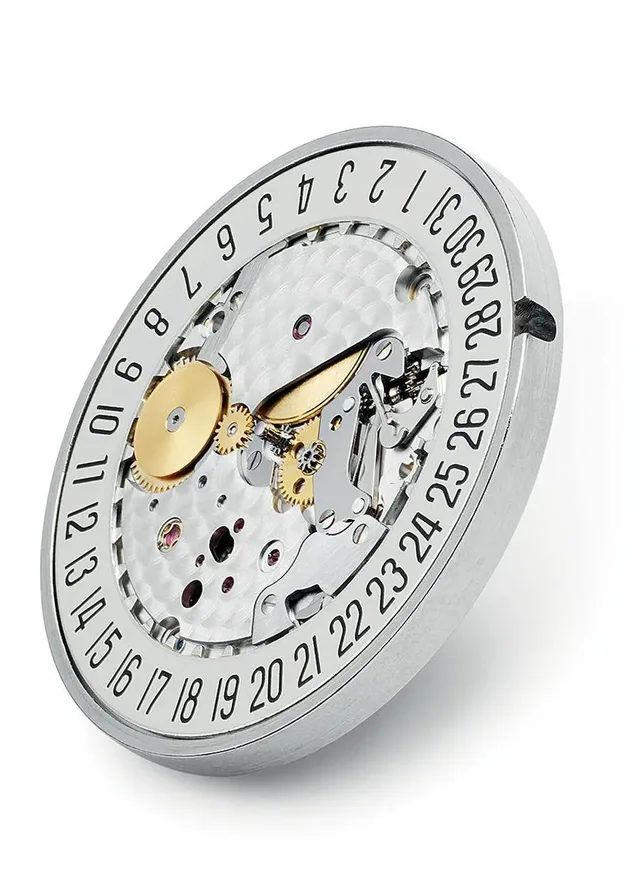 Nomos Glashütte entwickelte 2001 einen patentierten Mechanismus für das Fensterdatum der Tangente.