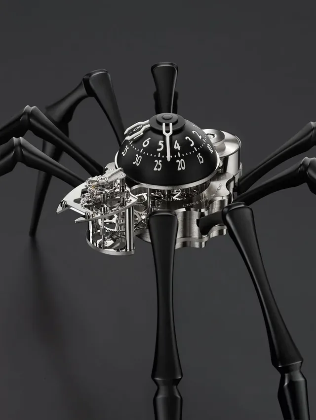 Die MB&F Arachnophobia trägt ihre Zeitanzeige auf dem Rücken.