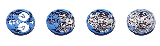 In der Skeleton Pure Water tickt das selbst entwickelte Handaufzugskaliber ARM09-S