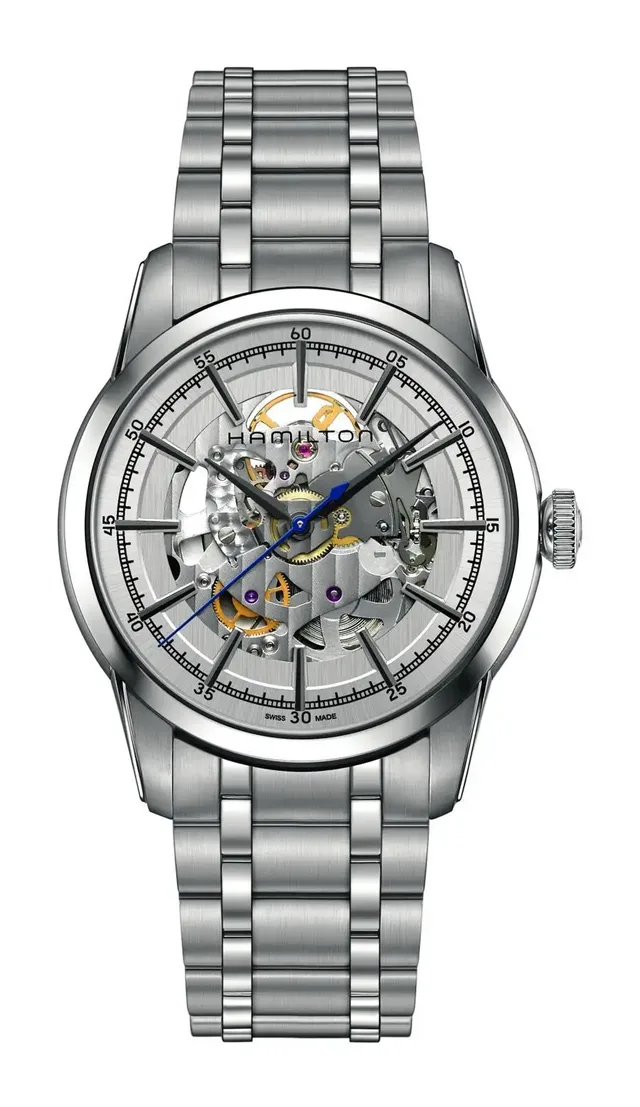 Hamilton: RailRoad mit silberfarbenem Zifferblatt und Stahlband