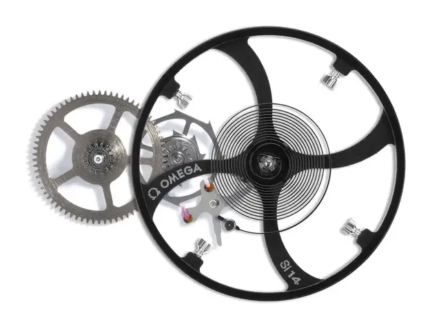 Omega-Co-Axial-Hemmung: Der Nivagauss-Anker besitzt drei anstatt zwei Rubinpaletten