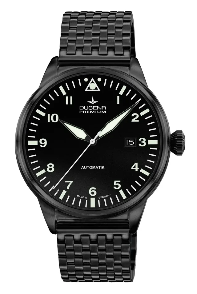 Dugena Premium: Kappa Airtrip schwarz beschichtet mit schwarz beschichtetem Metallband