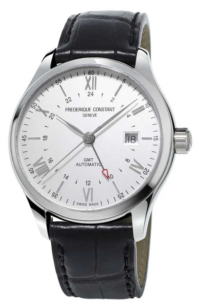 Frédérique Constant: Classics Index GMT mit Lederband