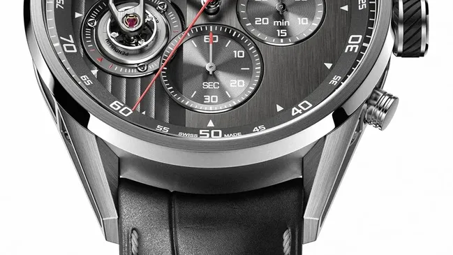 TAG Heuer: Carrera Mikropendulum, 45 Millimeter, Titan, 29.500 Euro
