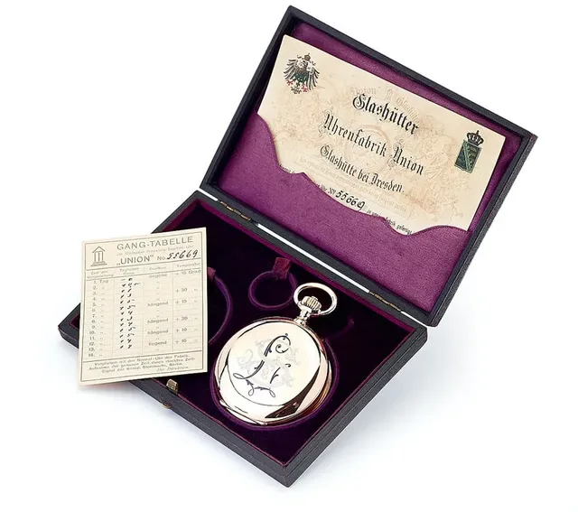 Taschenuhr von Union mit Widmung an Ludwig Strasser