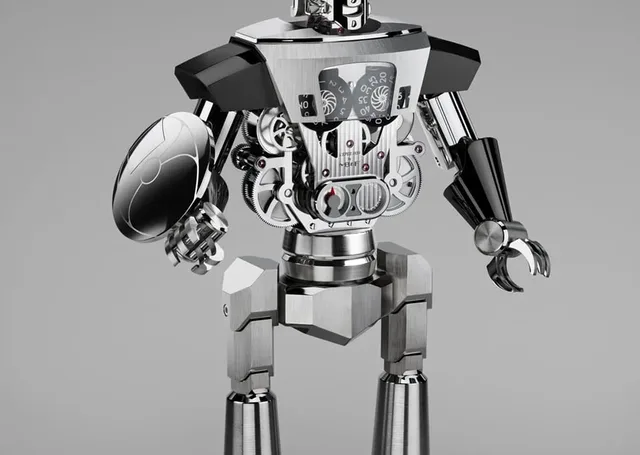 MB&F: Auf der Vorderseite zeigt Balthazar eine springender Stunden- und eine schleichender Minutenanzeige