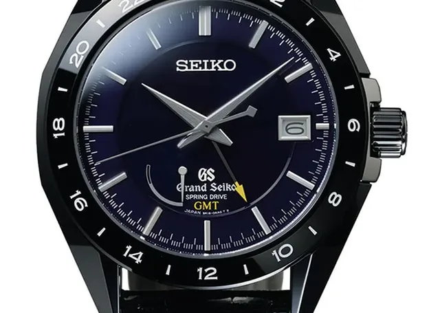 Seiko: Grand Seiko Black Ceramic Limited Edition Spring Drive GMT SBGE039 mit schwarzem Lederarmband