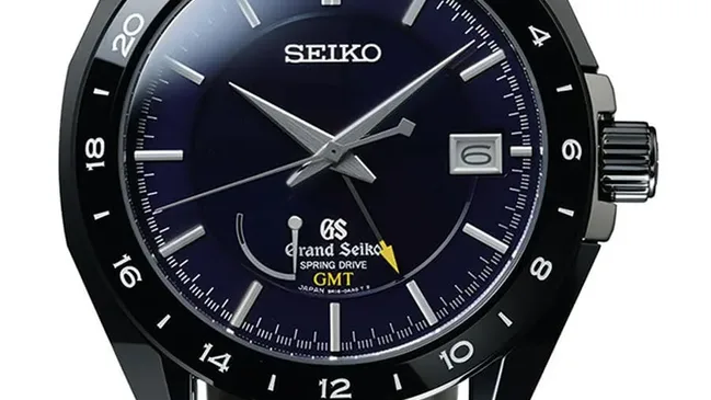 Seiko: Grand Seiko Black Ceramic Limited Edition Spring Drive GMT SBGE039 mit schwarzem Lederarmband