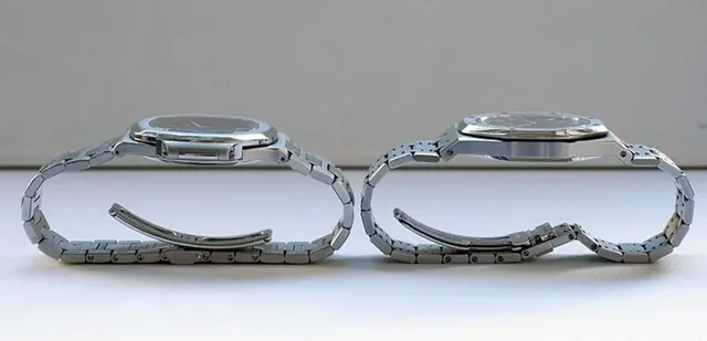 Gehäuse und Metallbänder der Nautilus und Royal Oak im Vergleich