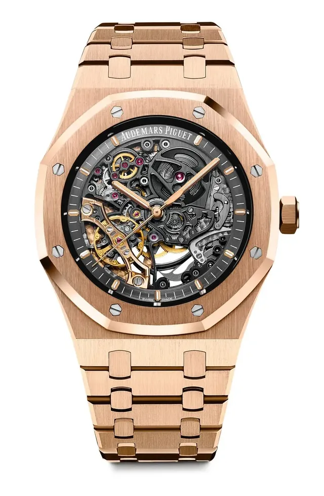 Audemars Piguet: Royal Oak Doppelte Unruh Squelette in Roségold, Referenz 15407OR.OO.1220OR.01