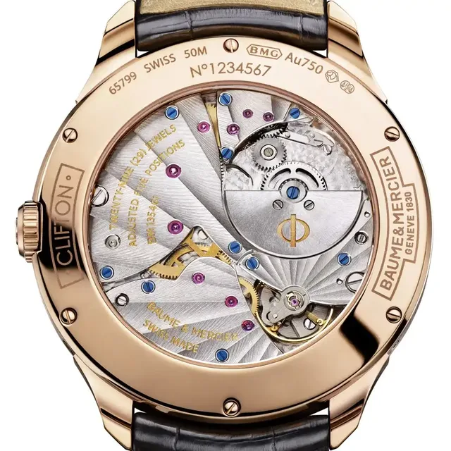 Baume & Mercier Clifton ewiger Kalender: Blick auf das Automatikkaliber 5401 mit Mikrorotor