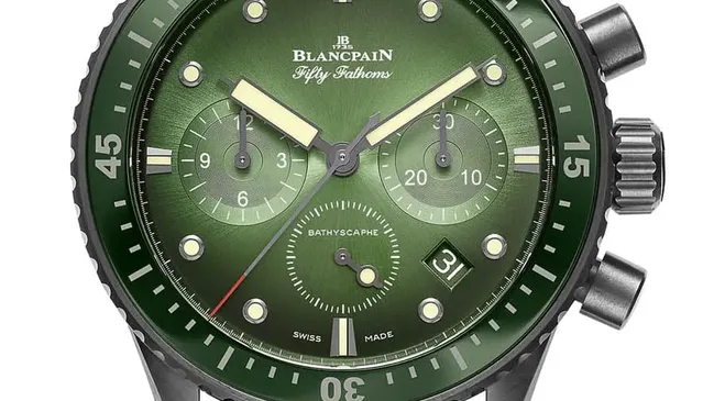 Blancpain Fifty Fathoms Bathyscaphe Chronograph Flyback Green Dial