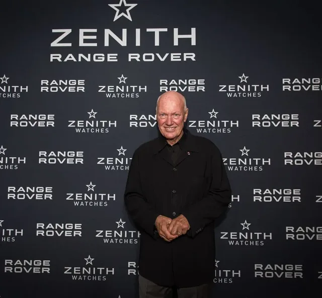 Jean-Claude Biver, Uhrenchef der LVMH, gibt die Partnerschaft von Zenith und Range Rover bekannt