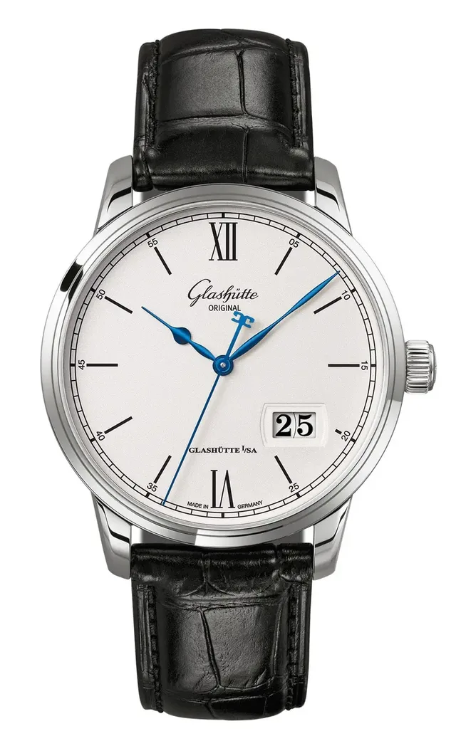 Glashütte Original: Senator Excellence Panoramadatum in Edelstahl