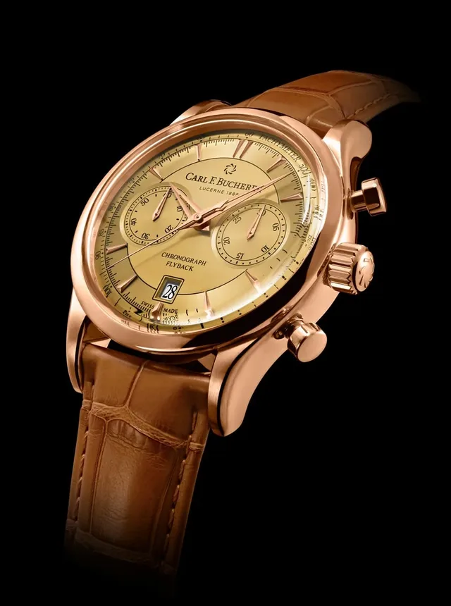 Carl F. Bucherer: Manero Flyback in Gold mit champagnerfarbenem Zifferblatt