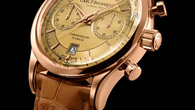Carl F. Bucherer: Manero Flyback in Gold mit champagnerfarbenem Zifferblatt