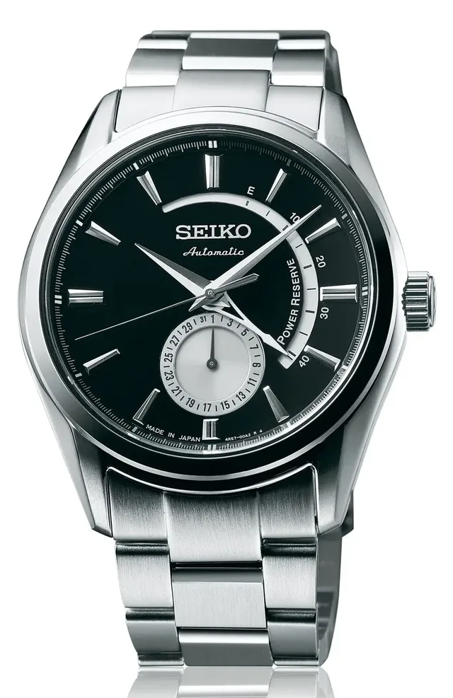 Seiko: Presage Edelstahl mit schwarzem Zifferblatt