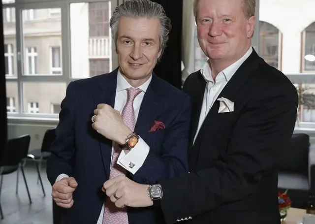 Thomas Meier, CEO von Glashütte Original zusammen mit dem Chefredakteur des UHREN-MAGAZINS Thomas Wanka