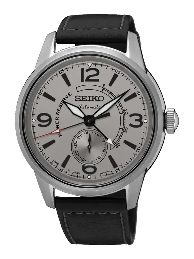Seiko: Presage Automatik mit Gangreserveanzeige SSA337J1 in Edelstahl mit grauem Zifferblatt