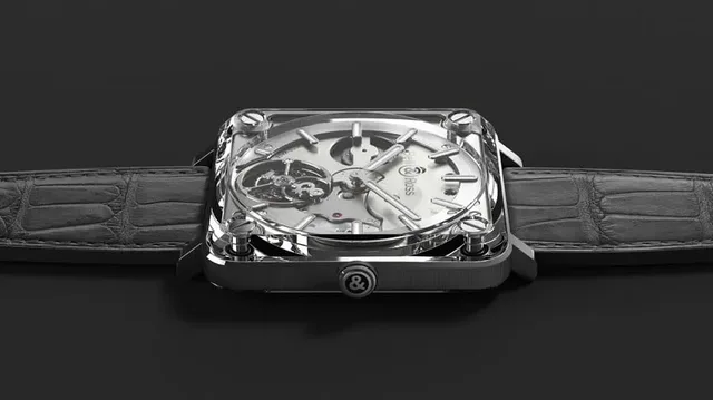 Die Seitenansicht zeigt besonders gut die Gehäusekonstruktion der Bell & Ross BR X2 Tourbillon Micro-Rotor