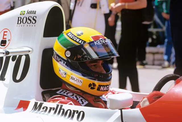Der brasilianische Formel-1-Pilot Ayrton Senna beim Grand Prix von Monaco