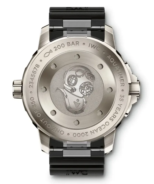 Bodengravur der IWC Aquatimer Automatic 2000 Edition "35 Years Ocean 2000"