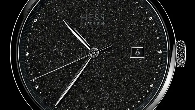 Hess Uhren Two.2 Diamantstaub mit schwarzem Zifferblatt