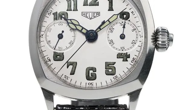 Vorbild: Der kissenförmige Ein-Drücker-Chronograph von 1933 gibt das Design der Monza vor.
