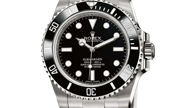 Die Krone der Rolex Oyster Perpetual Submariner ist verschraubt.