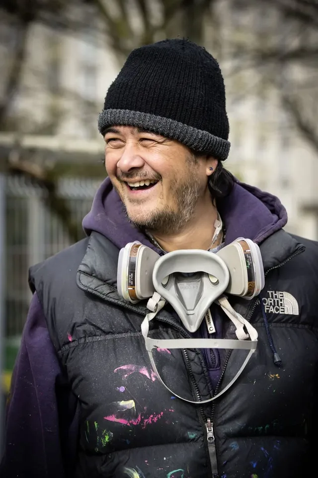 Der französische Graffiti-Künstler Cyril Kongo