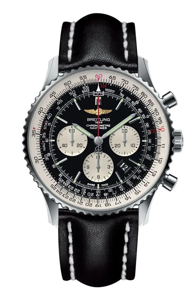 Die Navitimer 01 von Breitling mit 46 Millimeter Durchmeser gewinnt mit 1.899 Stimmen ((12,4 Prozent) den <strong>zweiten Platz</strong> in der Kategorie C bis 10.000 Euro bei der Goldenen Unruh 2018.