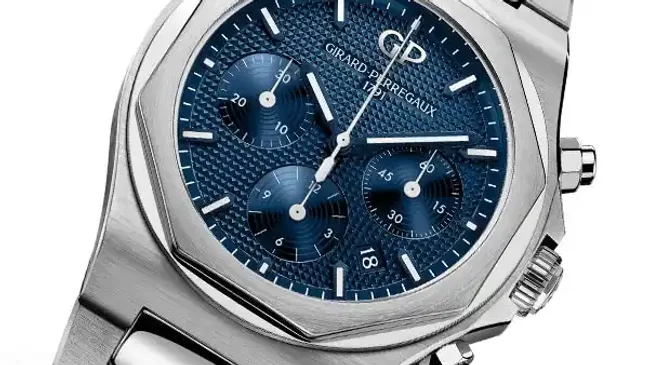 Girard-Perregaux: Laureato Chronograph in 42 Millimeter Edelstahl mit blauem Zifferblatt