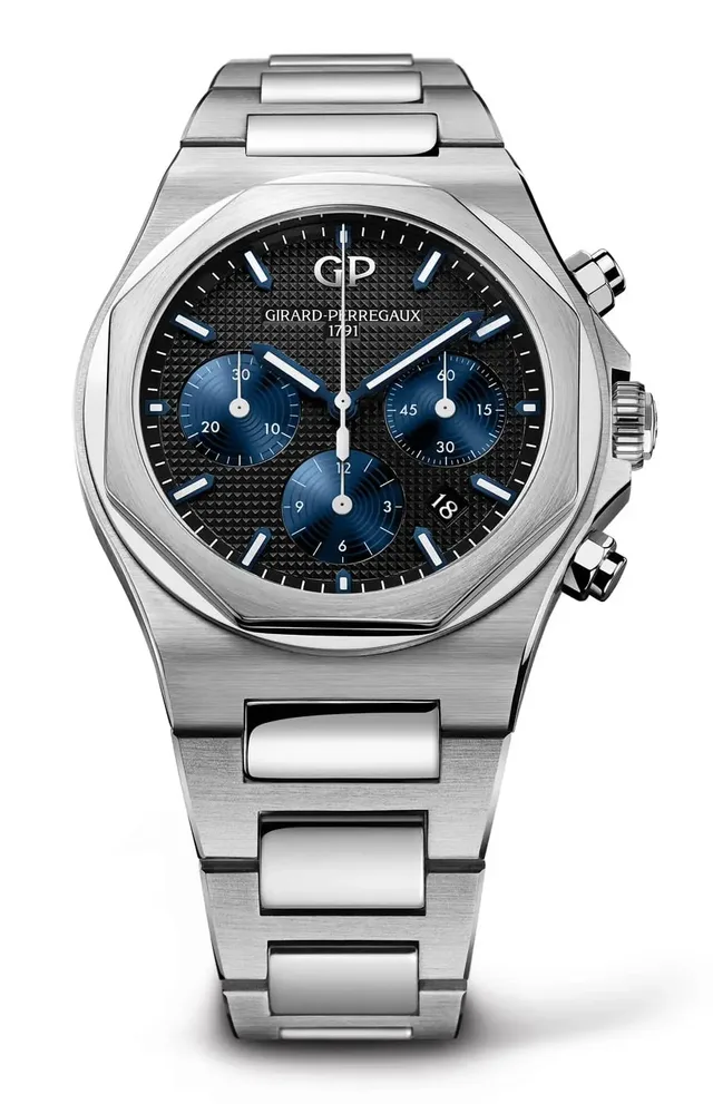 Girard-Perregaux: Laureato Chronograph in 42 Millimeter Edelstahl mit schwarzem Zifferblatt