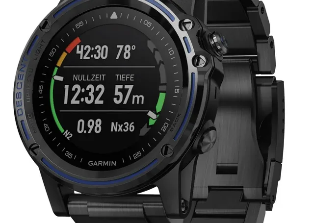 Garmin: Descent Mk1 mit Lünette und Armband in Titan